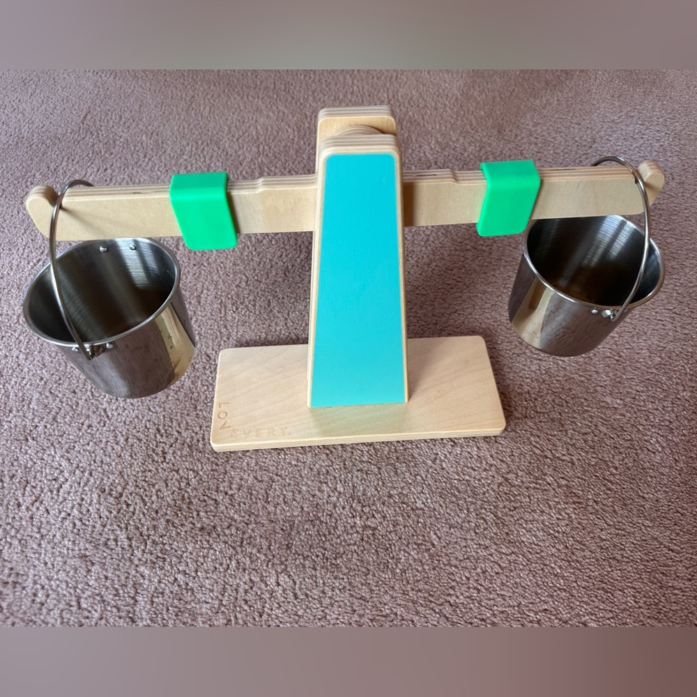 Lovevery Wooden Balance Scale Toy with Buckets
